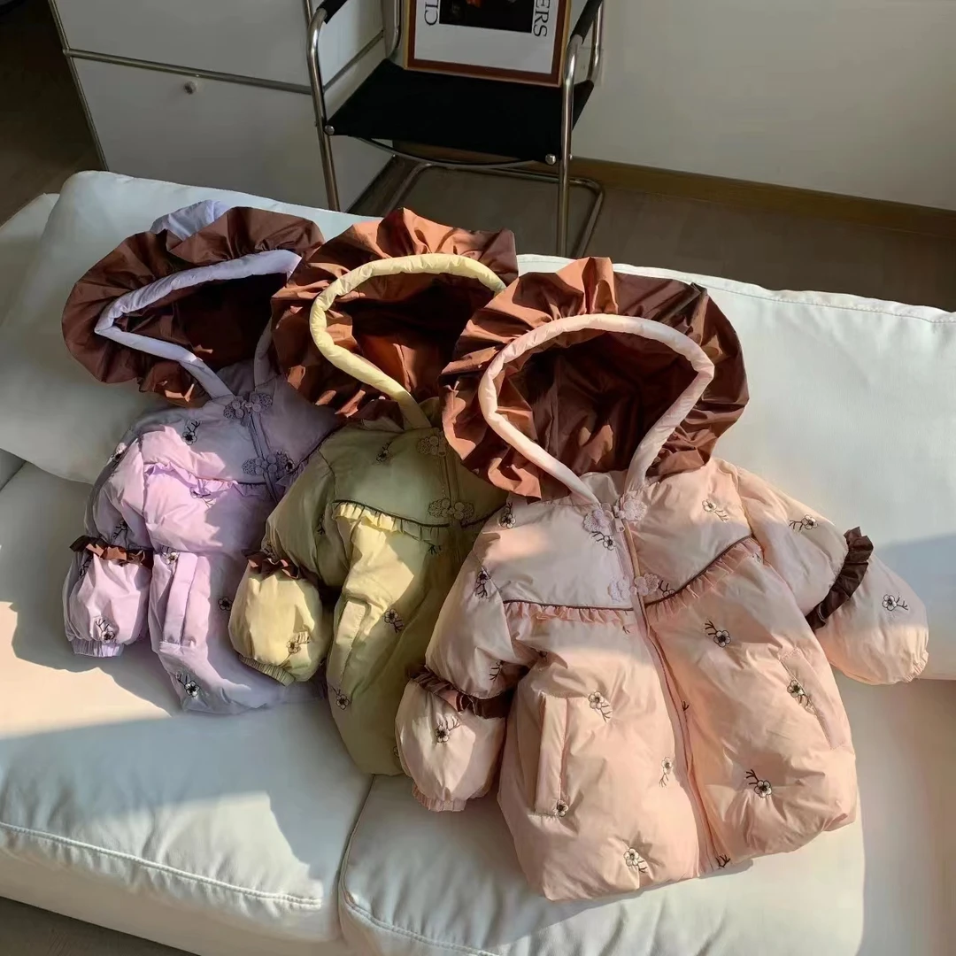 Y-N658【阿楠家甄选】女童羽绒服冬款粉色绣花
