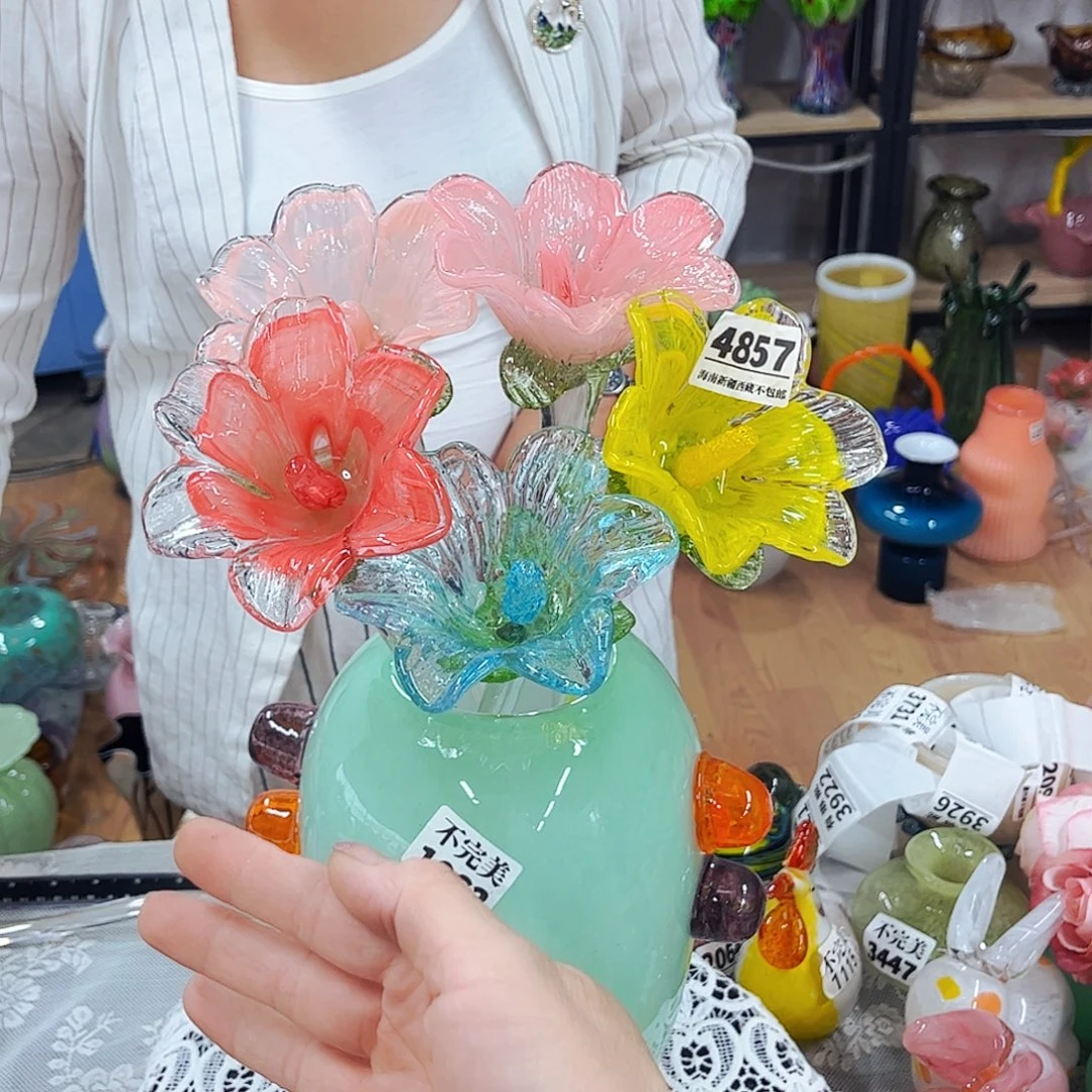 5朵花 家悦琉璃工艺品不含瓶