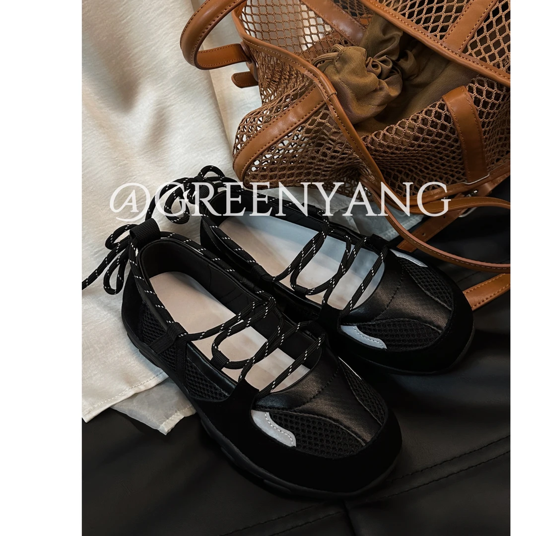 老羊家~2025年新款芭蕾运动鞋女系带休闲鞋子玛丽珍女鞋平底单鞋