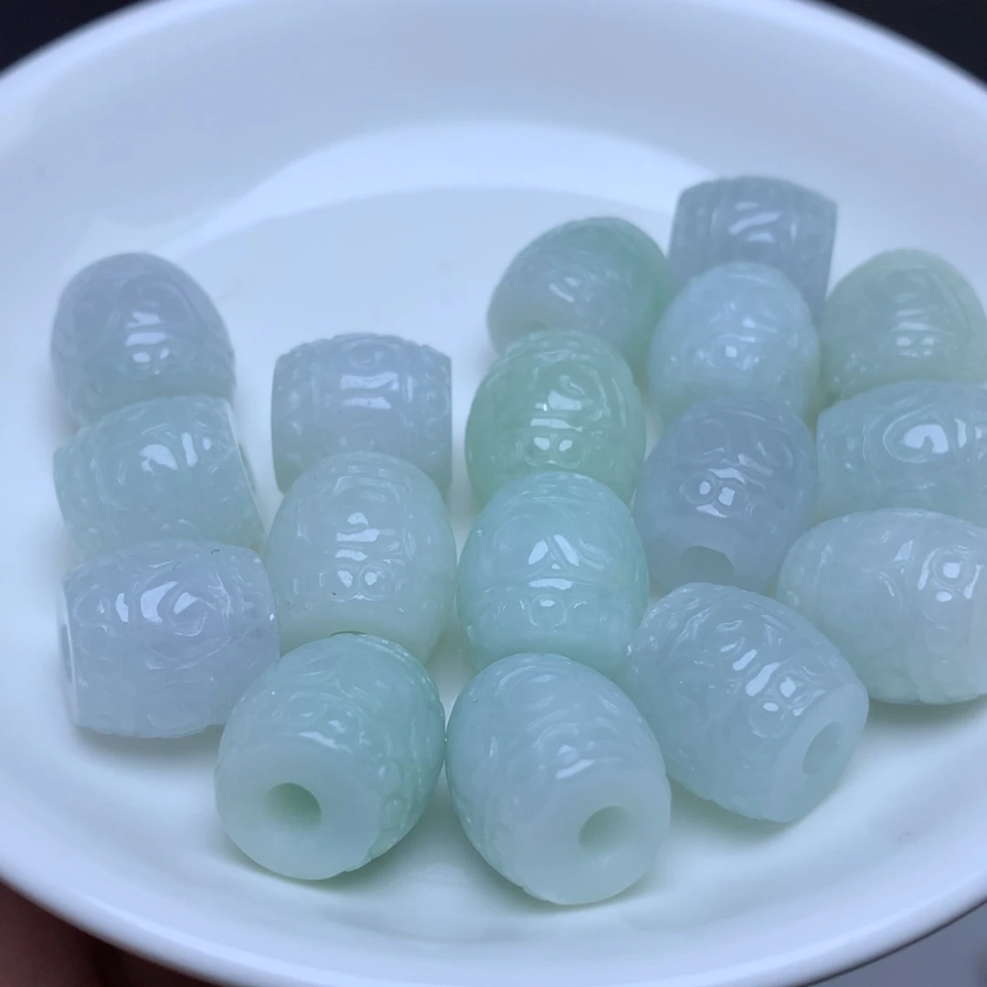 【闪购商品】翡翠手链未镶嵌卡13乘12.7冰桶珠2个