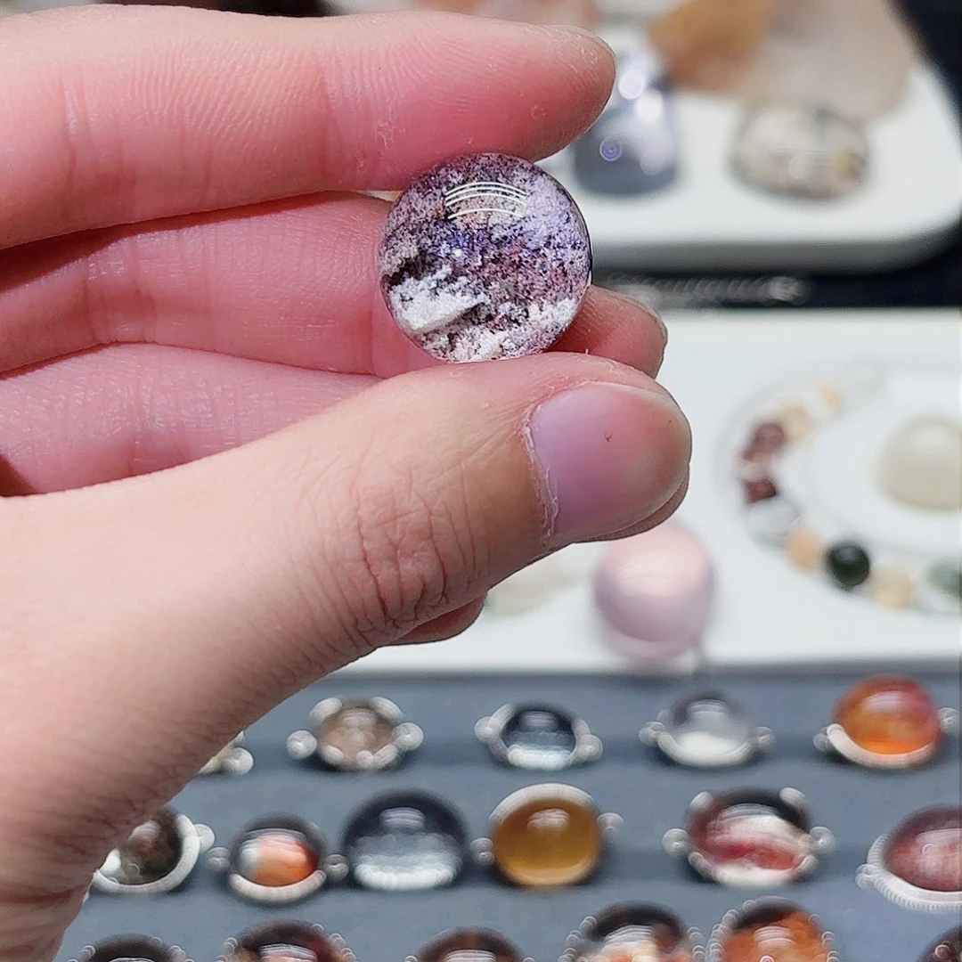 水晶珠宝半成品银S925镶嵌魚**。