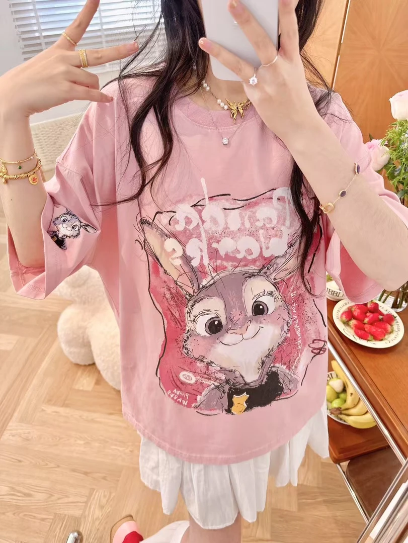 夏季pandawarks熊猫纸袋家25213徊腻线条感棉短袖T恤内搭外穿韩版