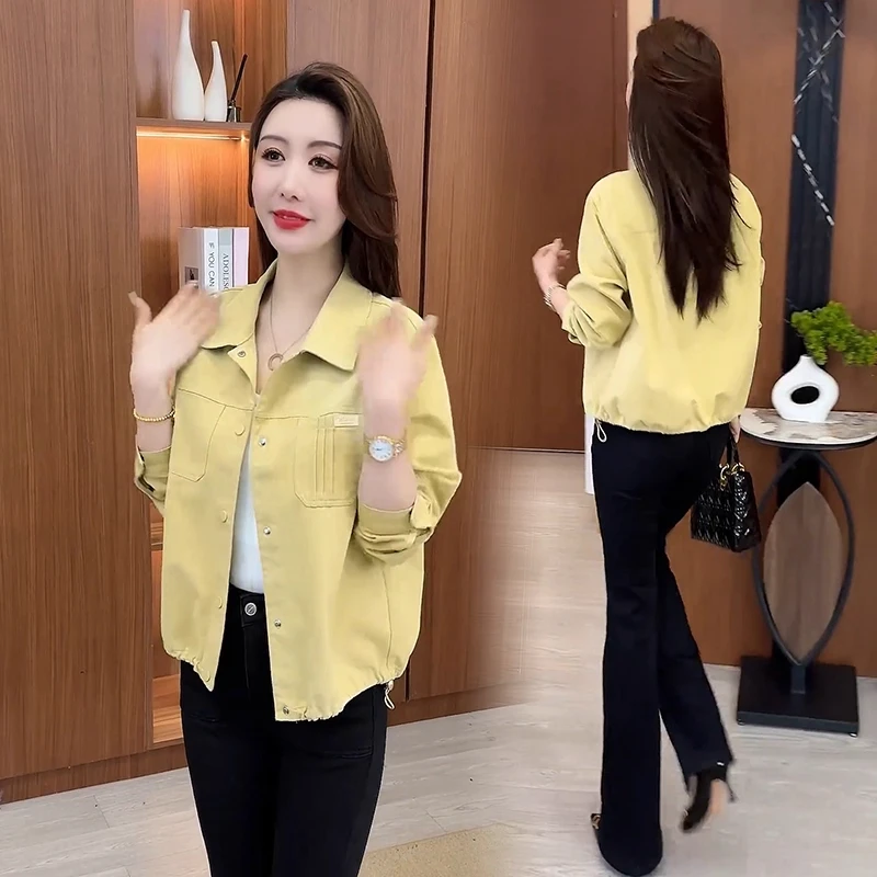 拉夏贝尔时尚气质短款外套女2025新款洋气显瘦小个子百搭夹克上衣