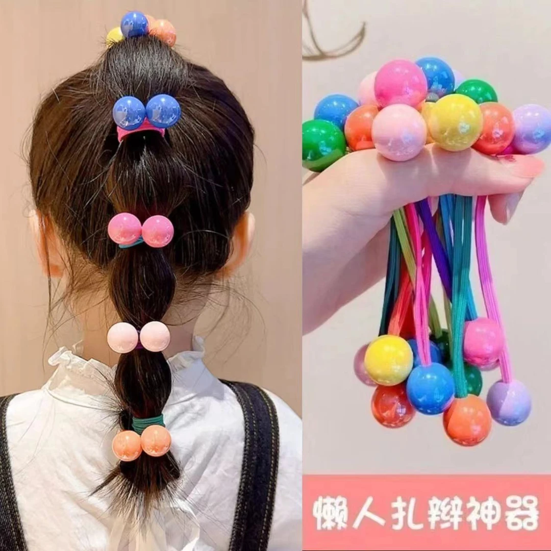 糖果圆球高弹力双头发圈球球高马尾头绳女童小女孩扎头绳可爱彩色