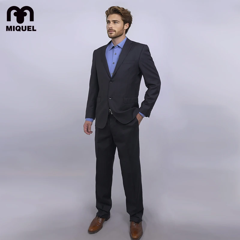 [西服套装]米盖尔商务休闲西服西裤黑色亮片纱上衣长裤子修身春秋