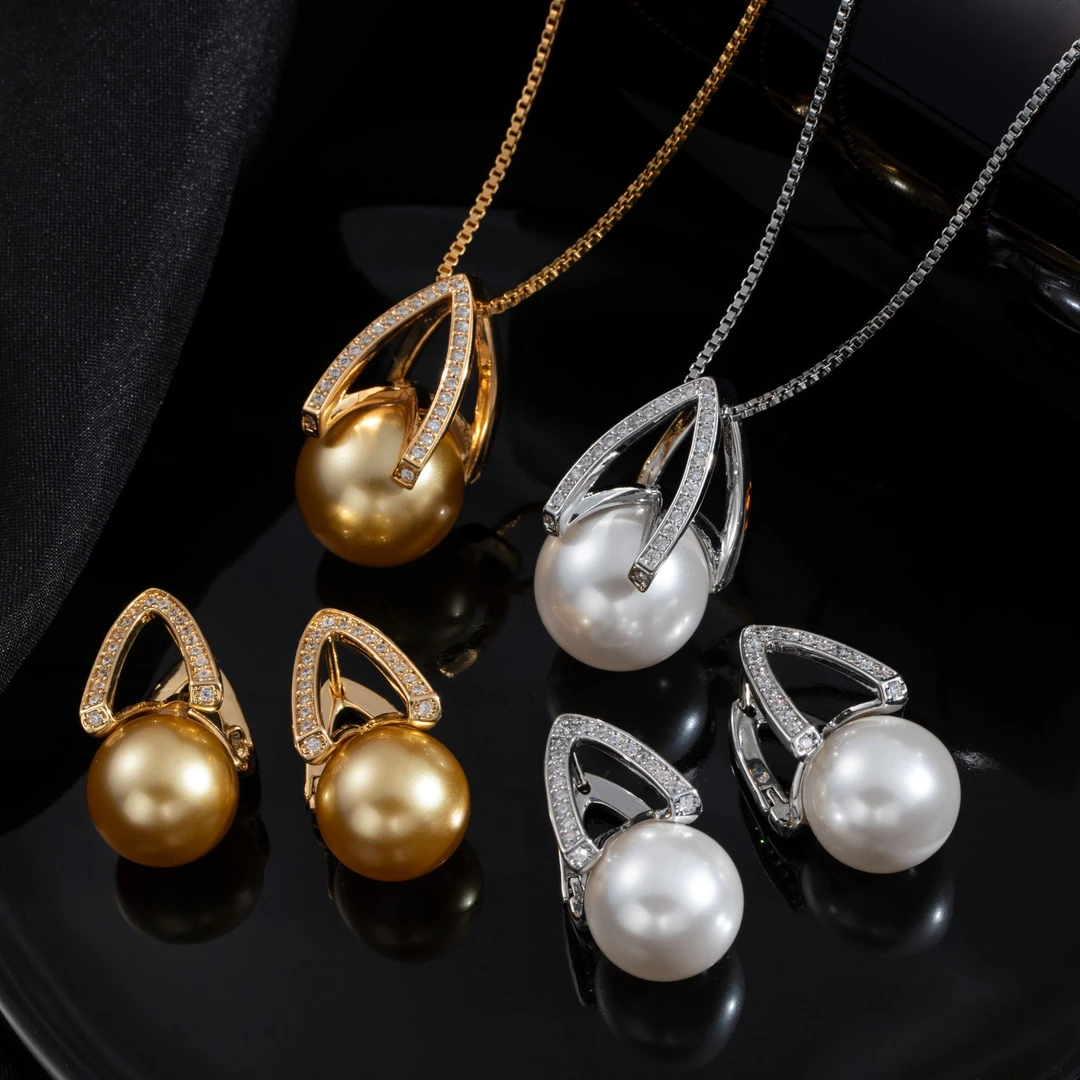 铜合金合成锆石耳饰 【LANSE 新年系列·塔尖】轻奢时尚百搭耳环项链