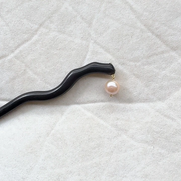 淡水珍珠发饰银S925镶嵌