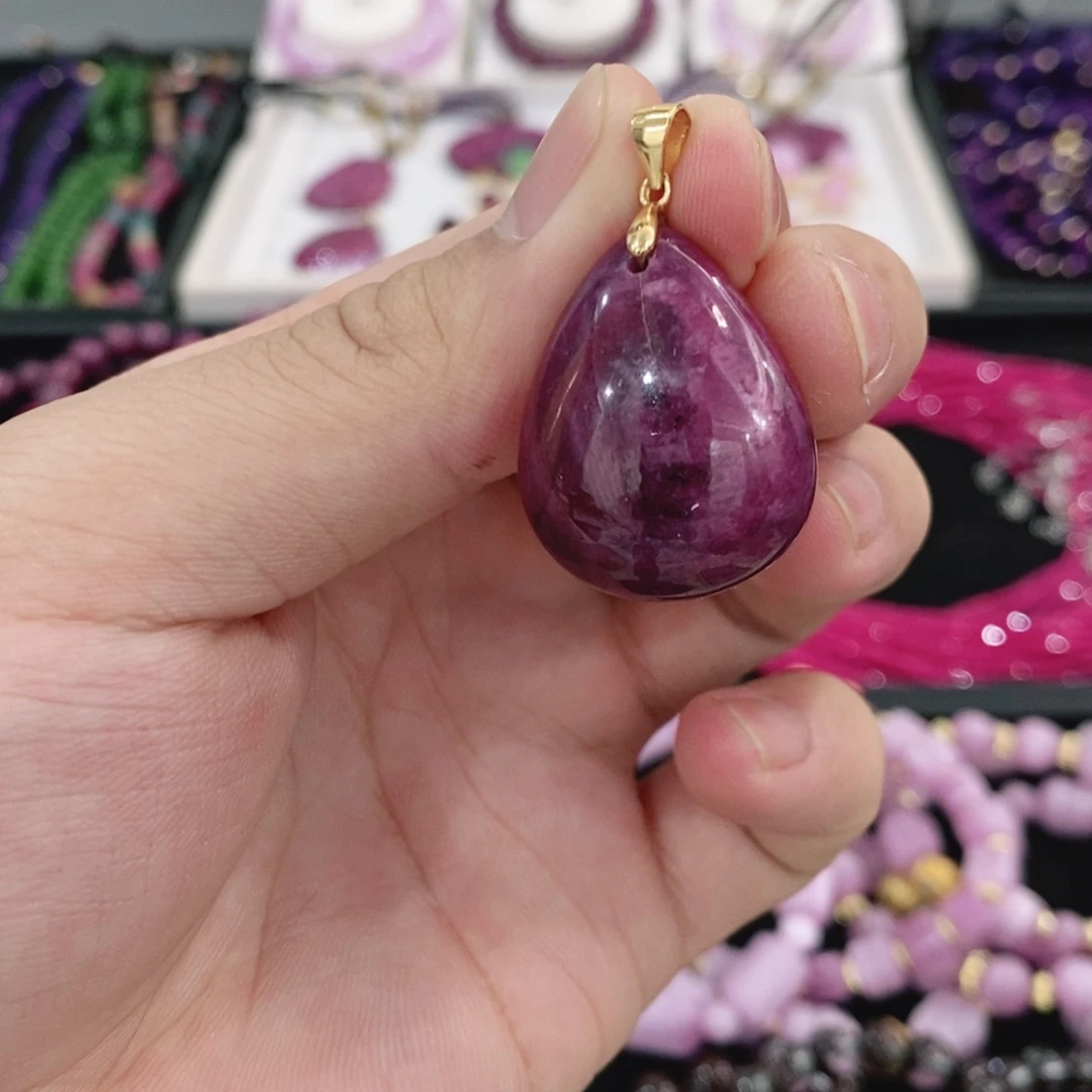 吊坠银S925镶嵌红宝石