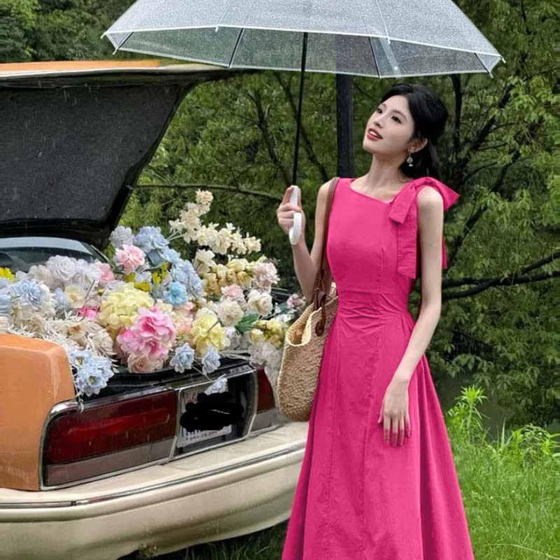 【刘伊朵】2025年新款韩版夏季新品连衣裙女潮修身女D2442