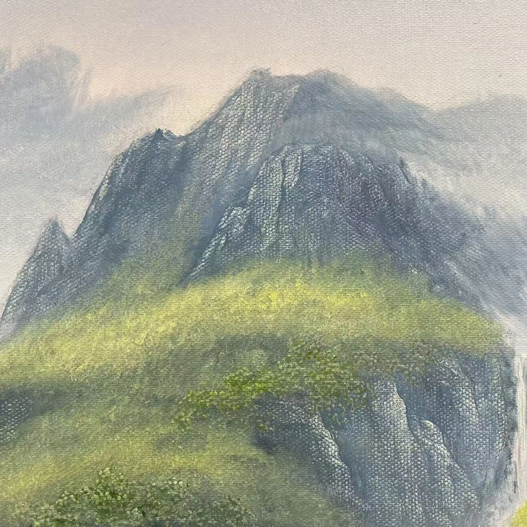 林彦新***山水11.20-约50-60厘米-手绘油画-麻布