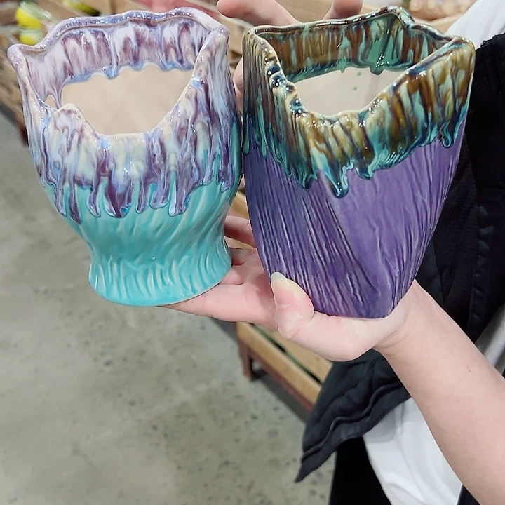 有孔，凑单福利满10元发货陶瓷多肉花盆！