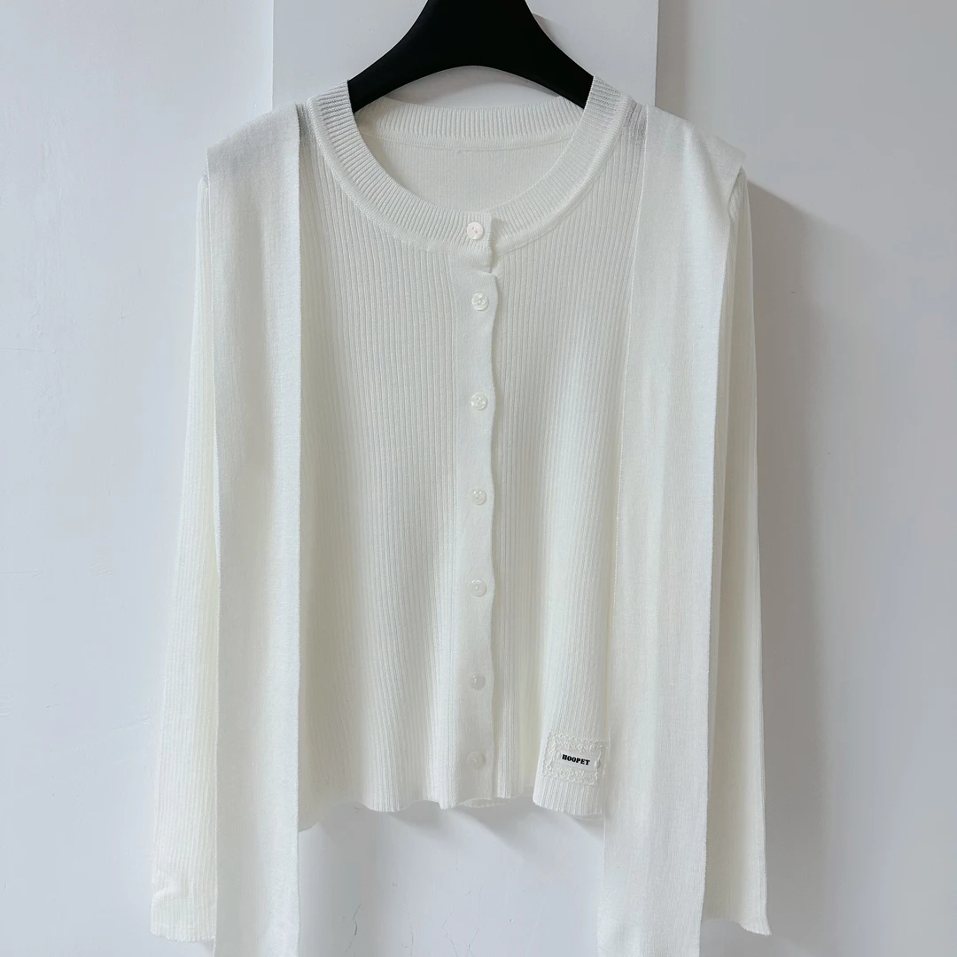 2025春季新款两件套带披肩羊毛女针织衫5618