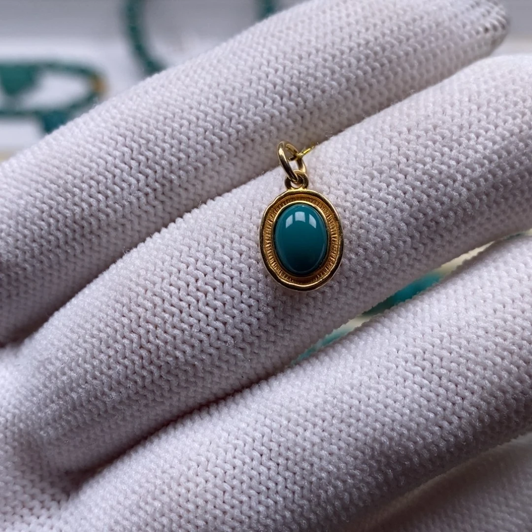 绿松石18K金镶嵌珠宝奇石