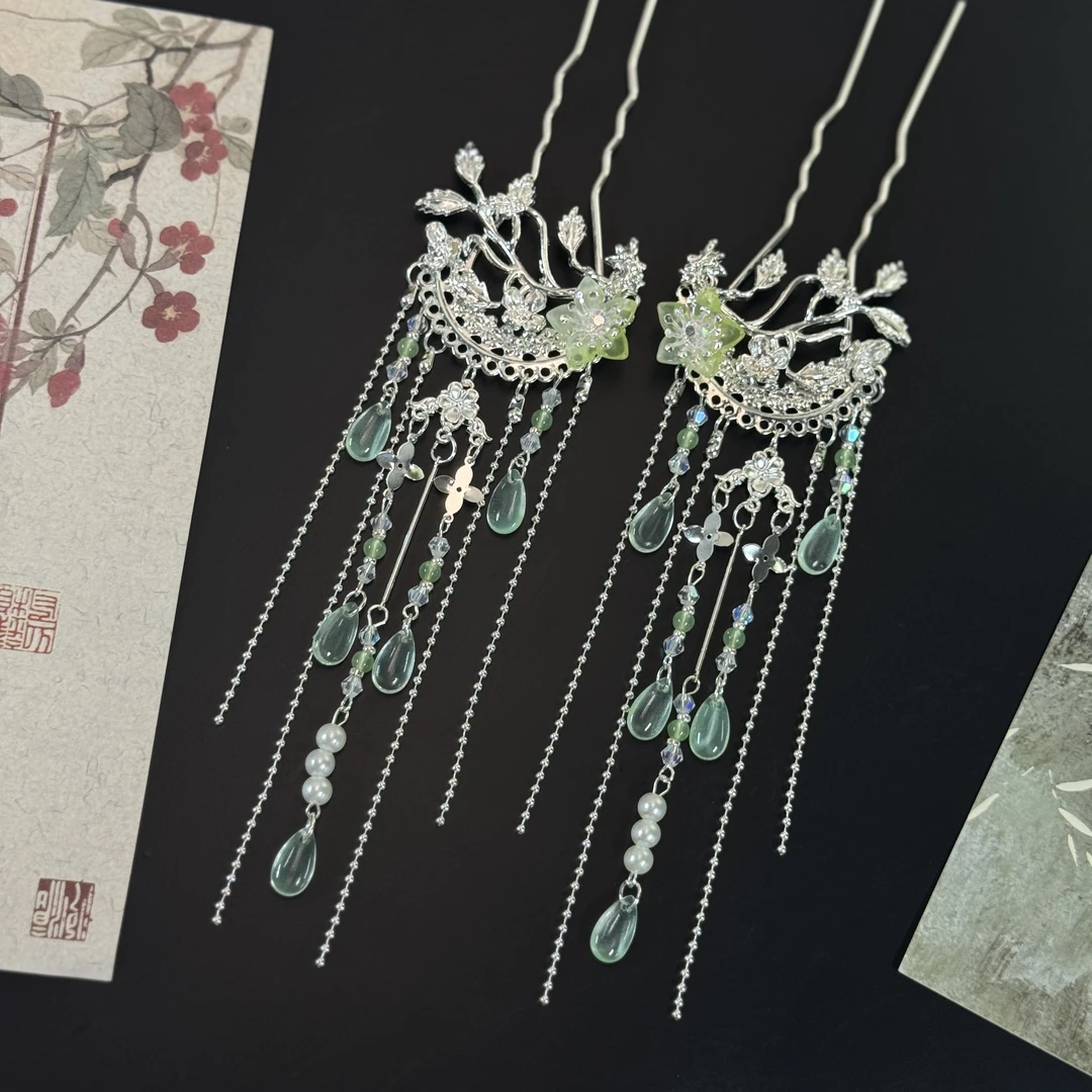 银色【江云岫】古风汉服配饰