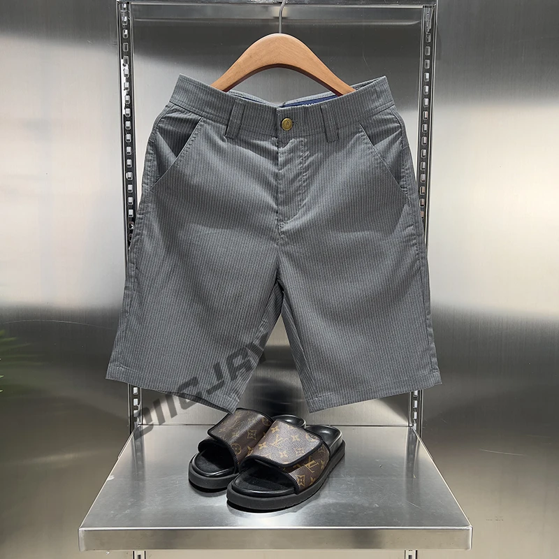 LILO男装夏季新款轻奢高级感款条纹设计莱赛尔+莫代尔休闲短裤男