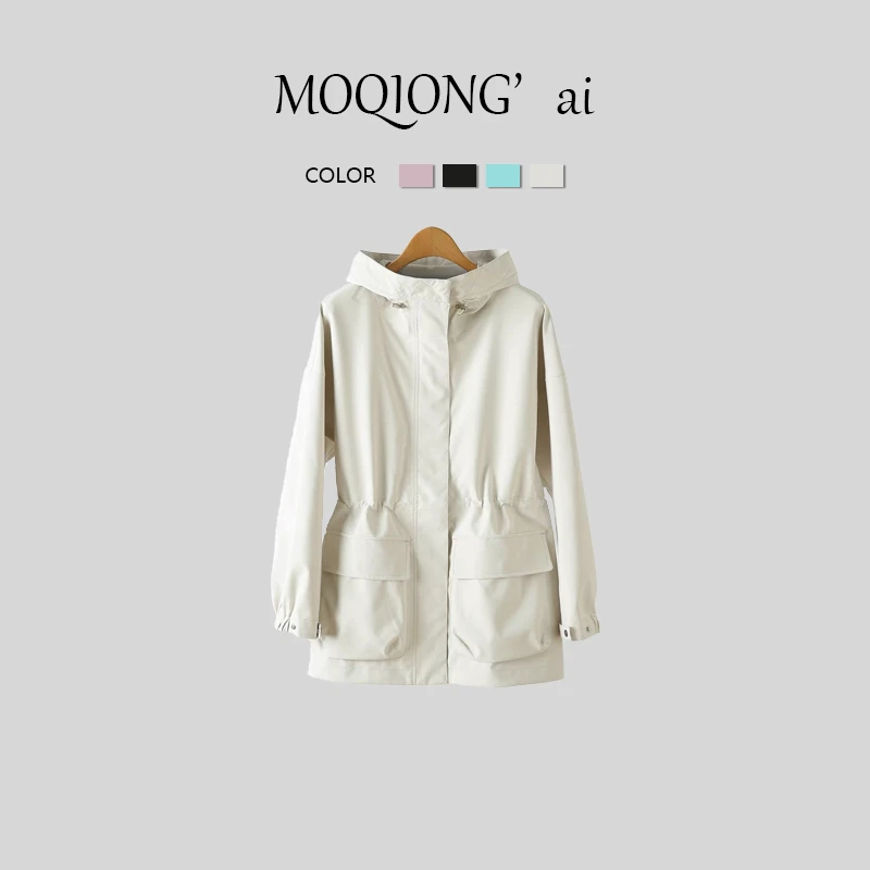 【墨琼】“多彩秋日”秋季四色通勤百搭踏春大口袋冲锋衣 7414