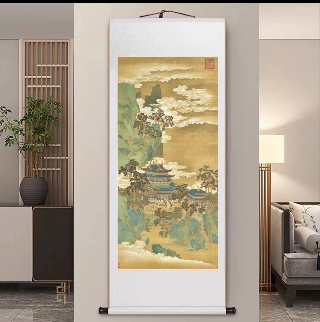 160*60《仙山楼阁》》高清微喷立式挂画