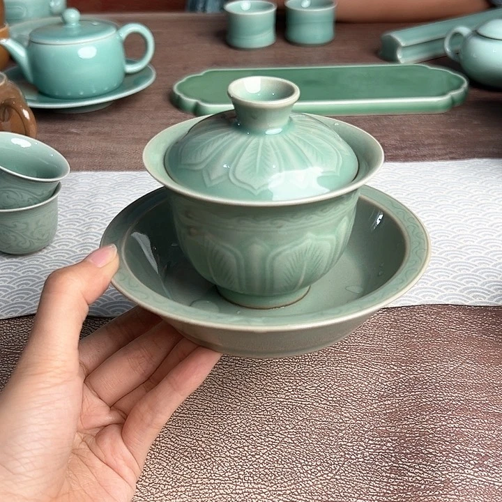 龙泉云间青瓷小米茶器