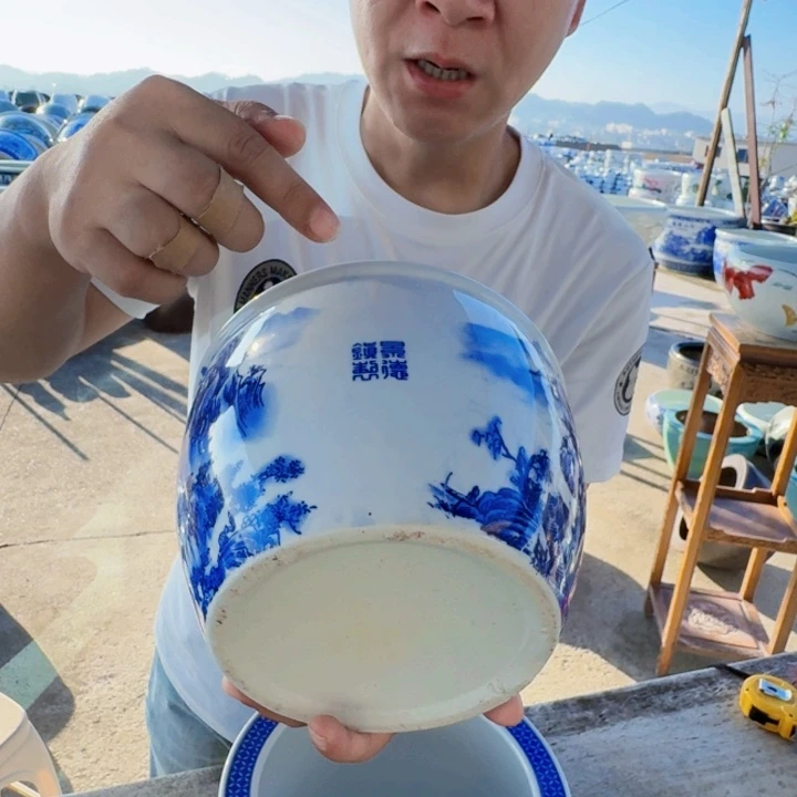 瓷片直径22，高15。。。。山水