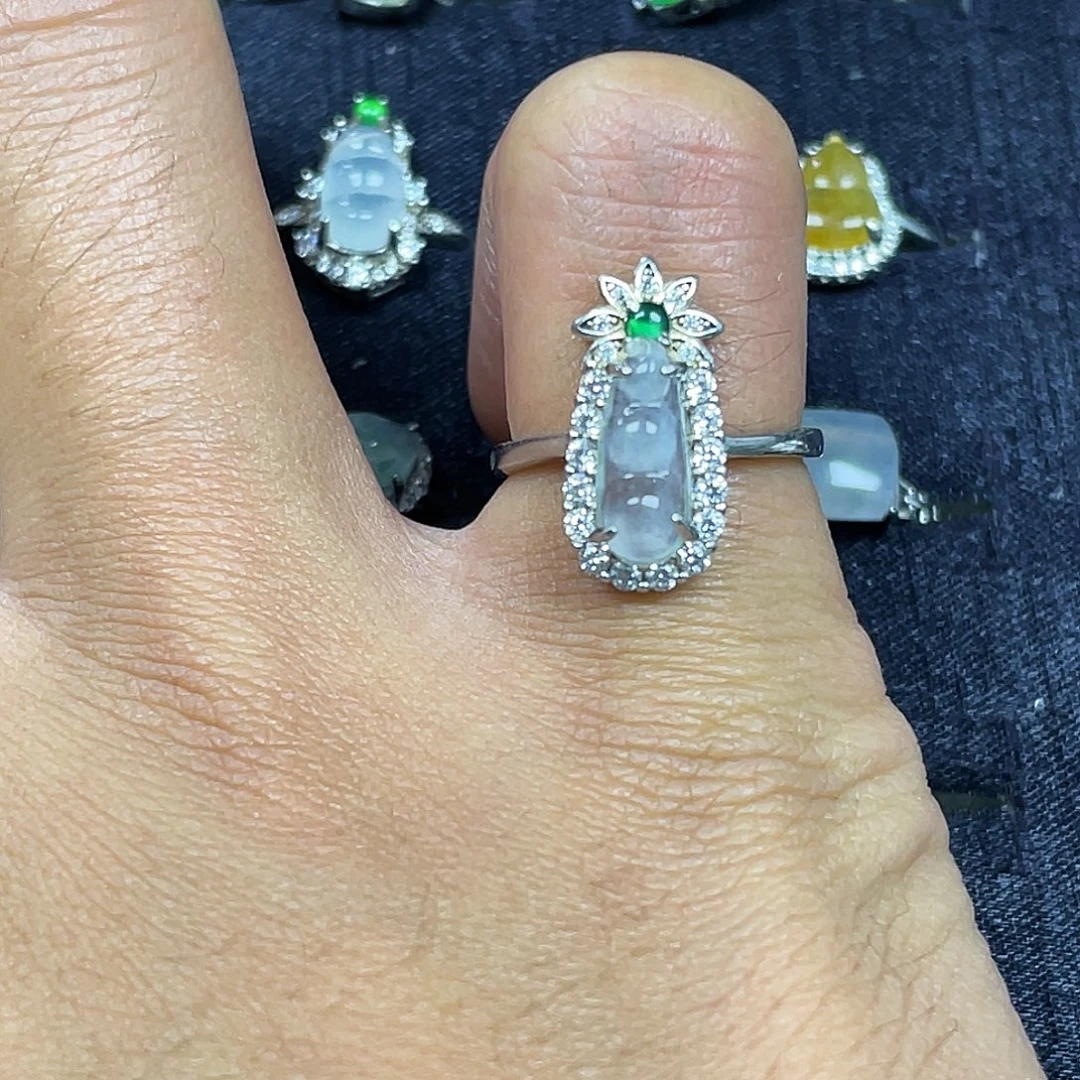 翡翠银S925镶嵌戒指