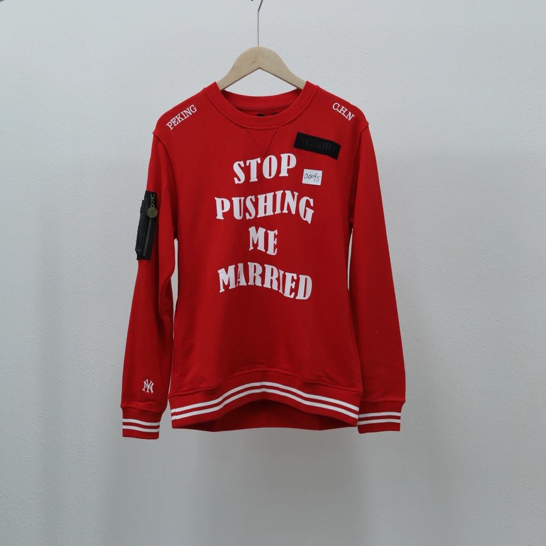 潮牌男女修身型春秋热转印T恤印花圆领秋季潮流针织时尚00095