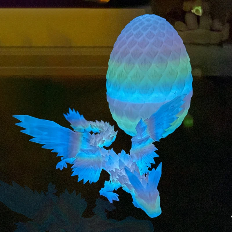 爆款3d打印飞龙蛋手办关节可活动夜光仿真桌面摆件儿童小玩具礼物