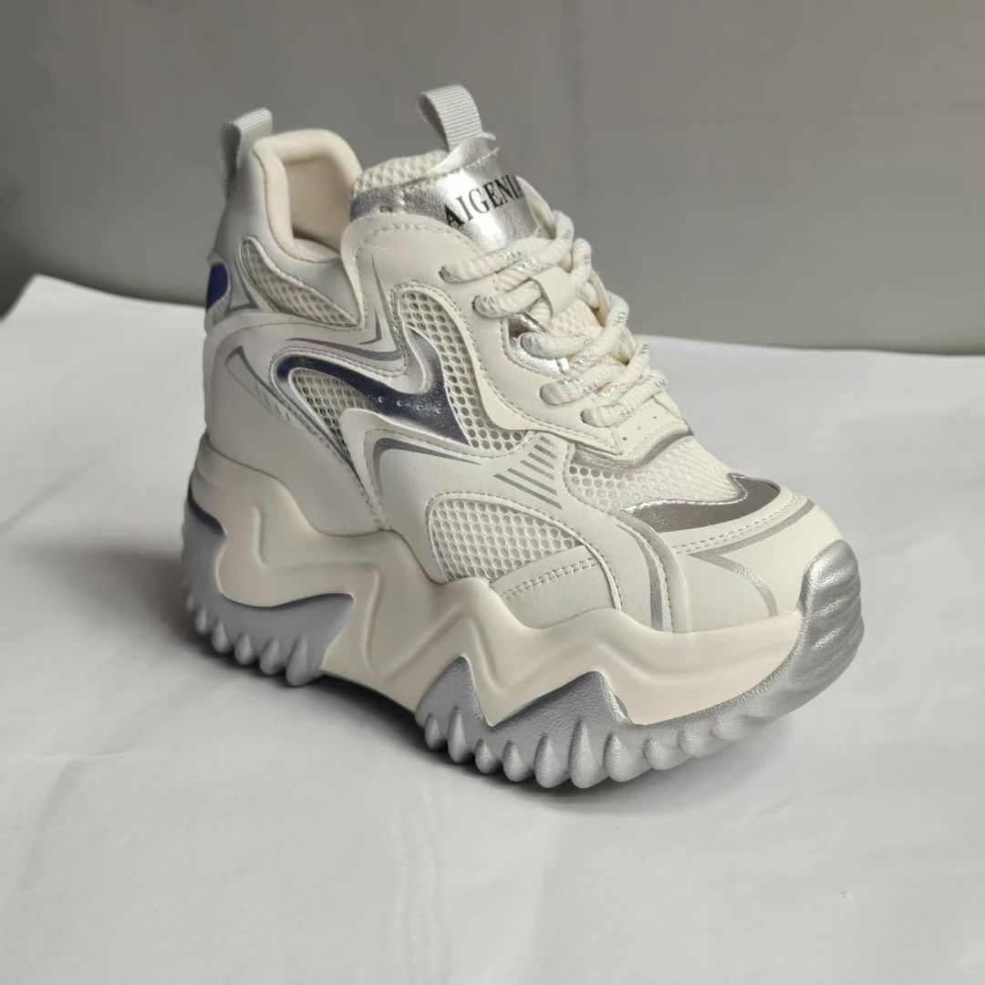 高12公分网红老爹鞋女超火2025春季新款厚底百搭女鞋松糕鞋