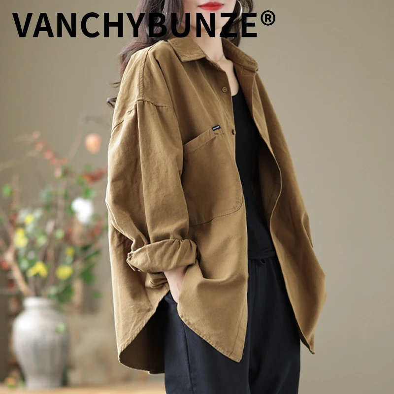 BUNZE大码宽松休闲长袖衬衫外套女士2025早秋新款气质时尚爆款