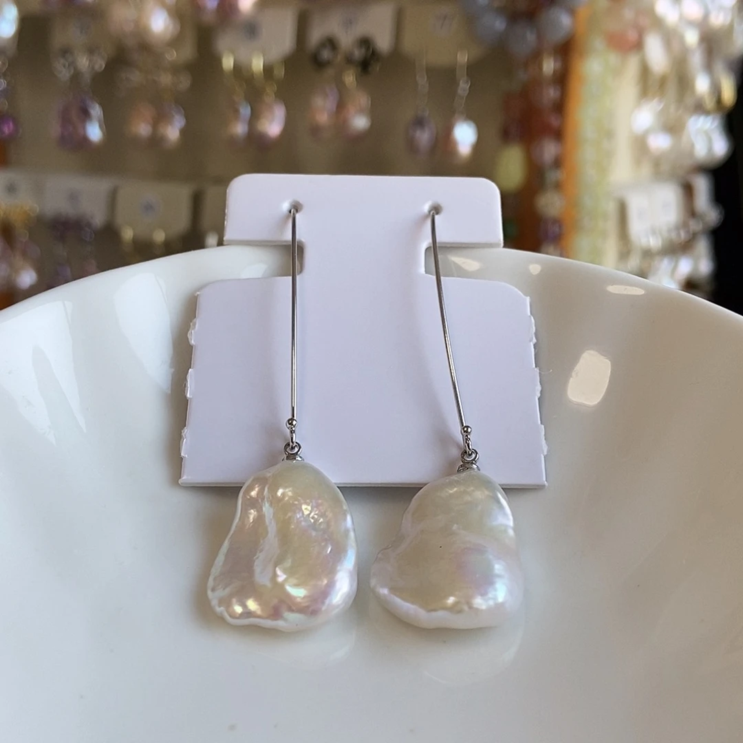 合金吊坠(不含链)淡水珍珠特价耳饰3086