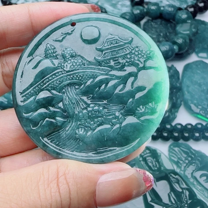 翡翠未镶嵌颈饰多样性发货天然A货翡翠