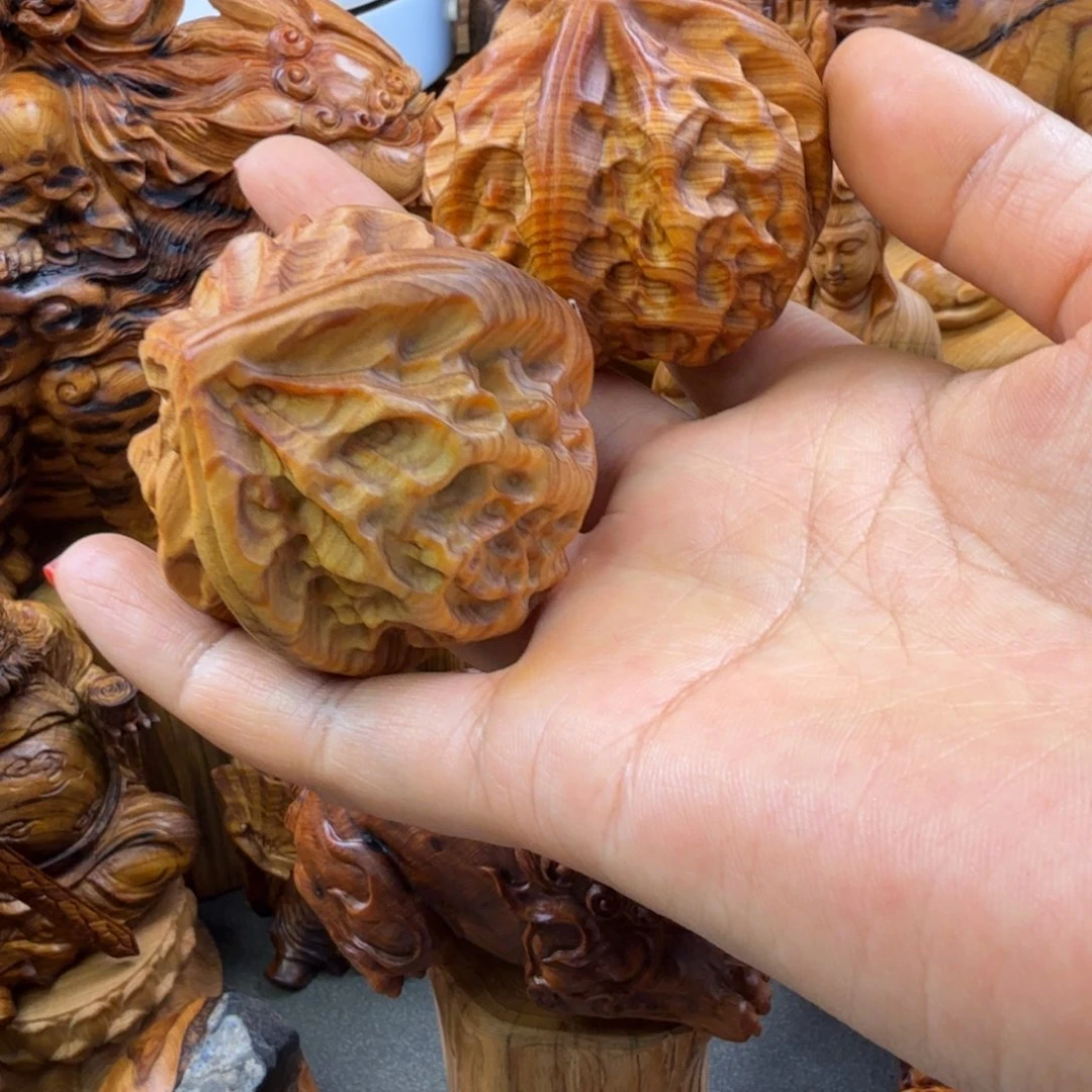 泉***迹柏木核桃手球一对