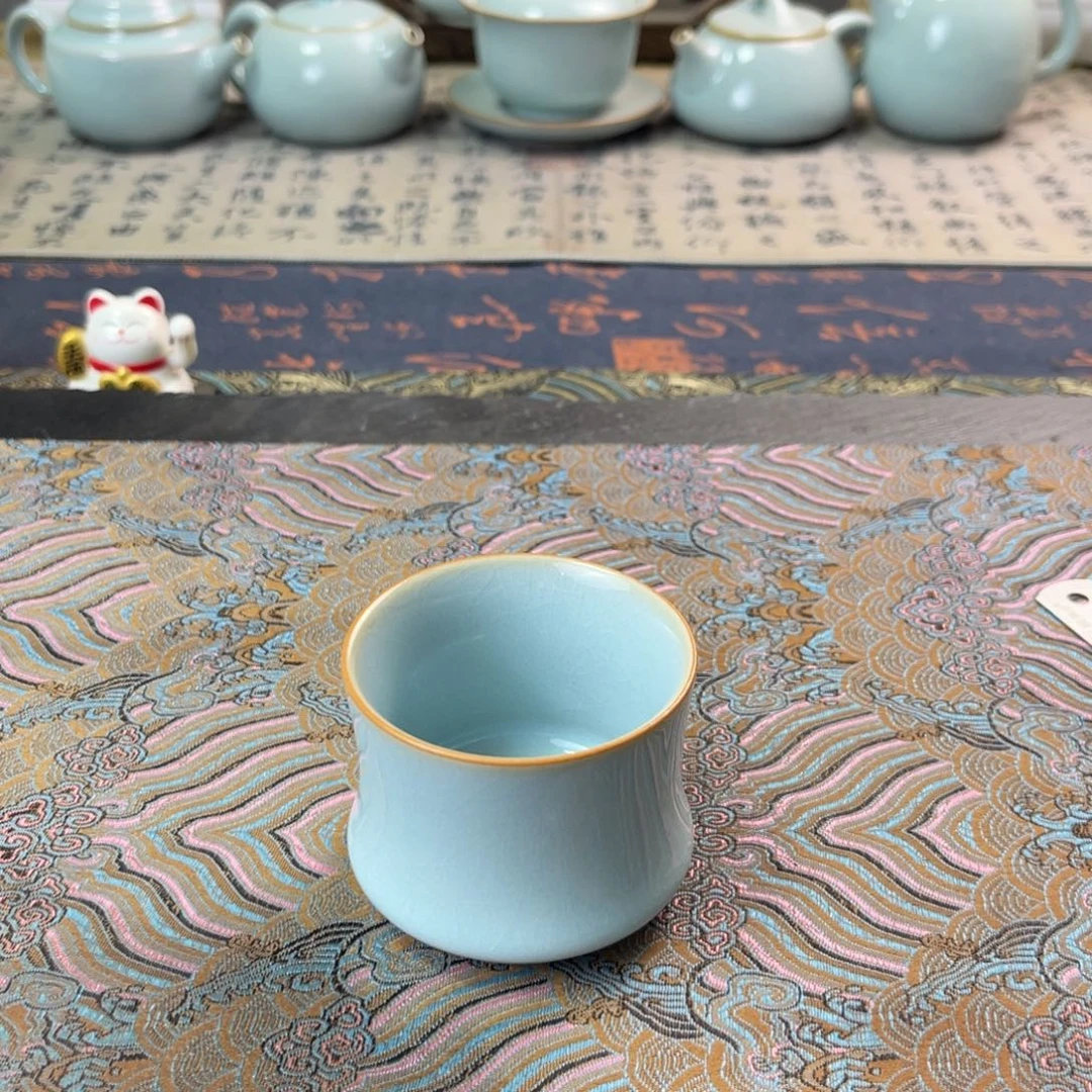 浪**涯天青釉开片80cc原矿汝瓷