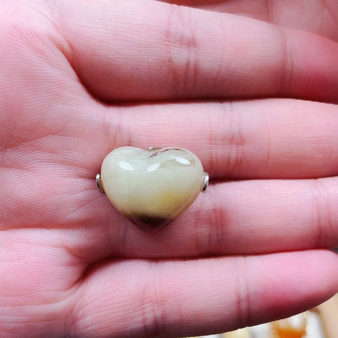 银S925镶嵌琥珀裸石戒指