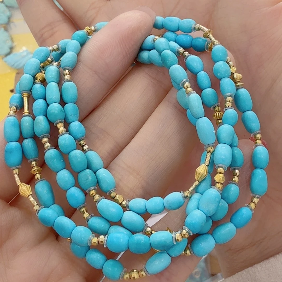 绿松石18K金镶嵌珠宝奇石