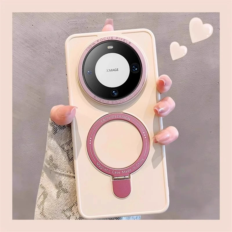 新款金属镜头适用华为mate80pro手机壳磁吸支架pura70ultra简约