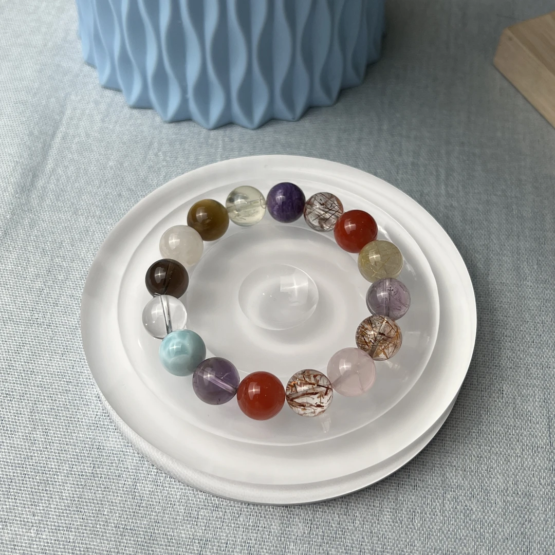 约12mm水晶多宝圆珠大综合DIY手串