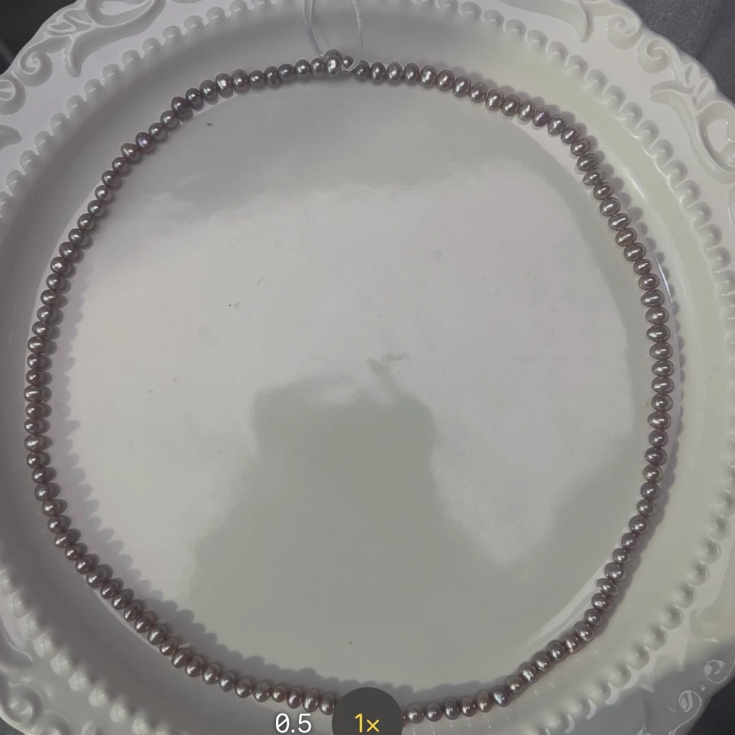 唐7 淡水珍珠半成品紫色土豆圆裸珠 丹