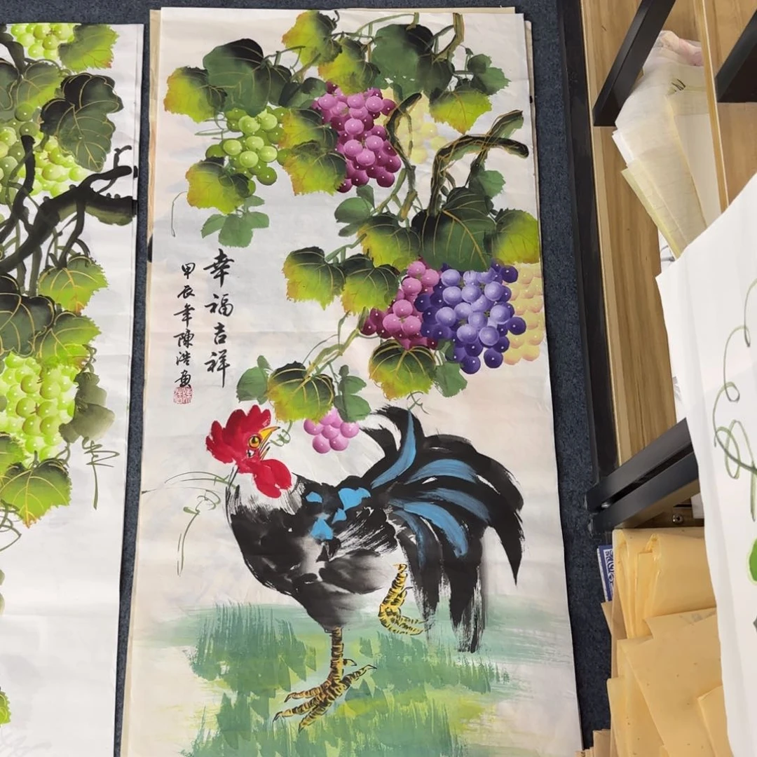 国画尺寸50X100手绘作品