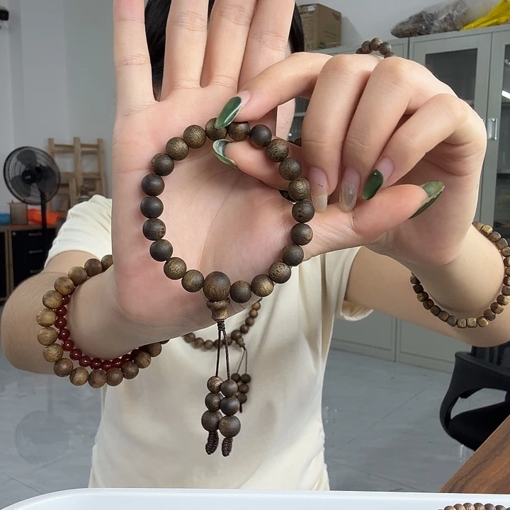 手串沉香8mm单圈绿奇楠多样性发一