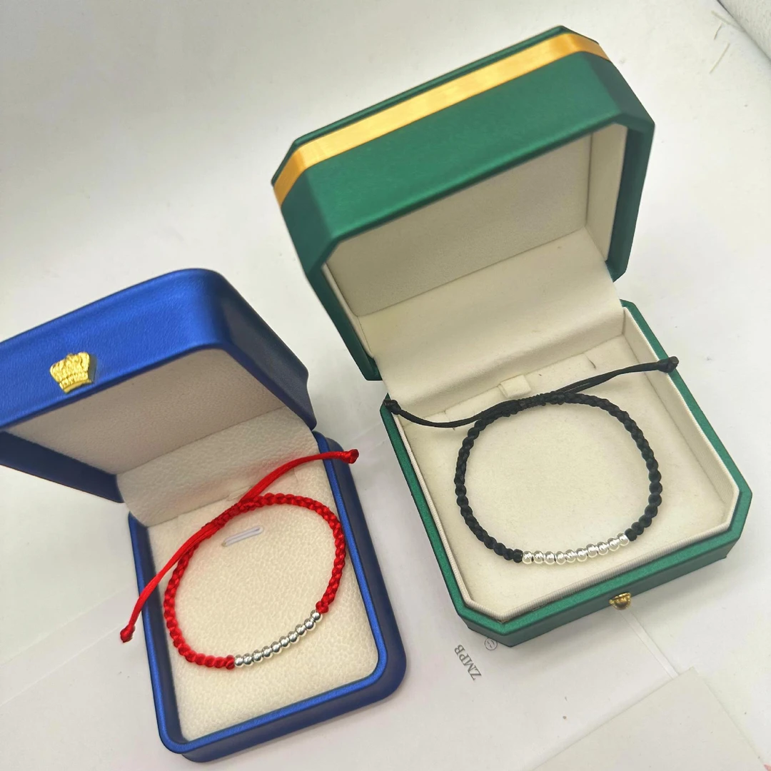 足银手链 十全十美足银99纯银圆珠精编工艺DIY手绳手链情侣本命年