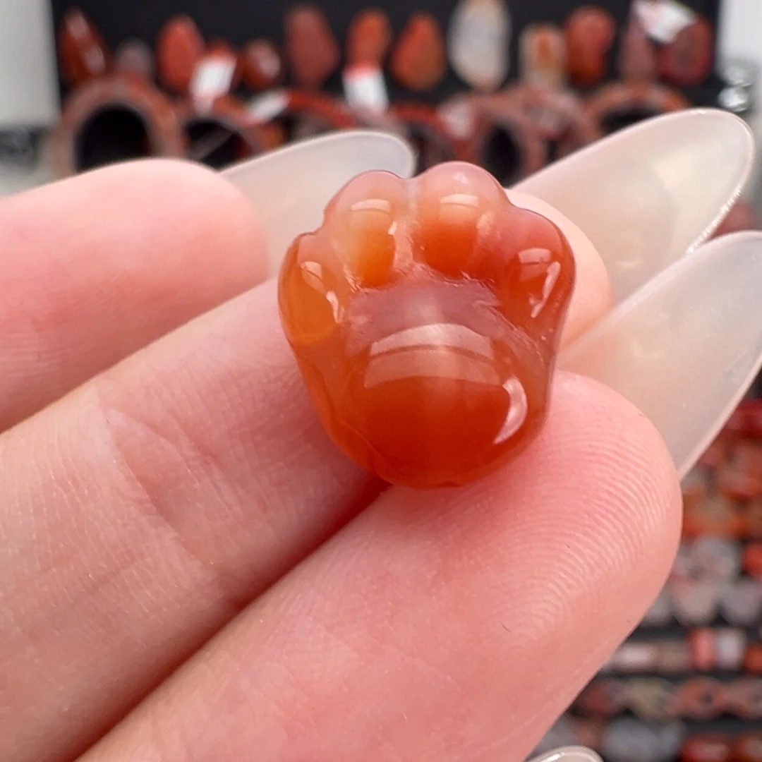 南红玛瑙未镶嵌颈饰冰橘猫爪