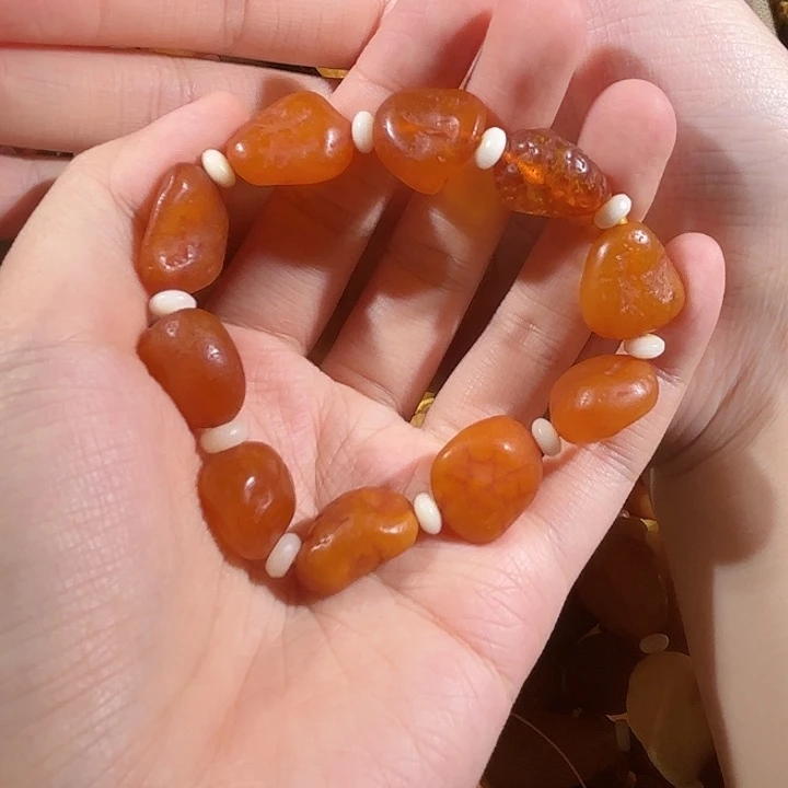 琥珀未镶嵌手链蜜蜡海漂手串