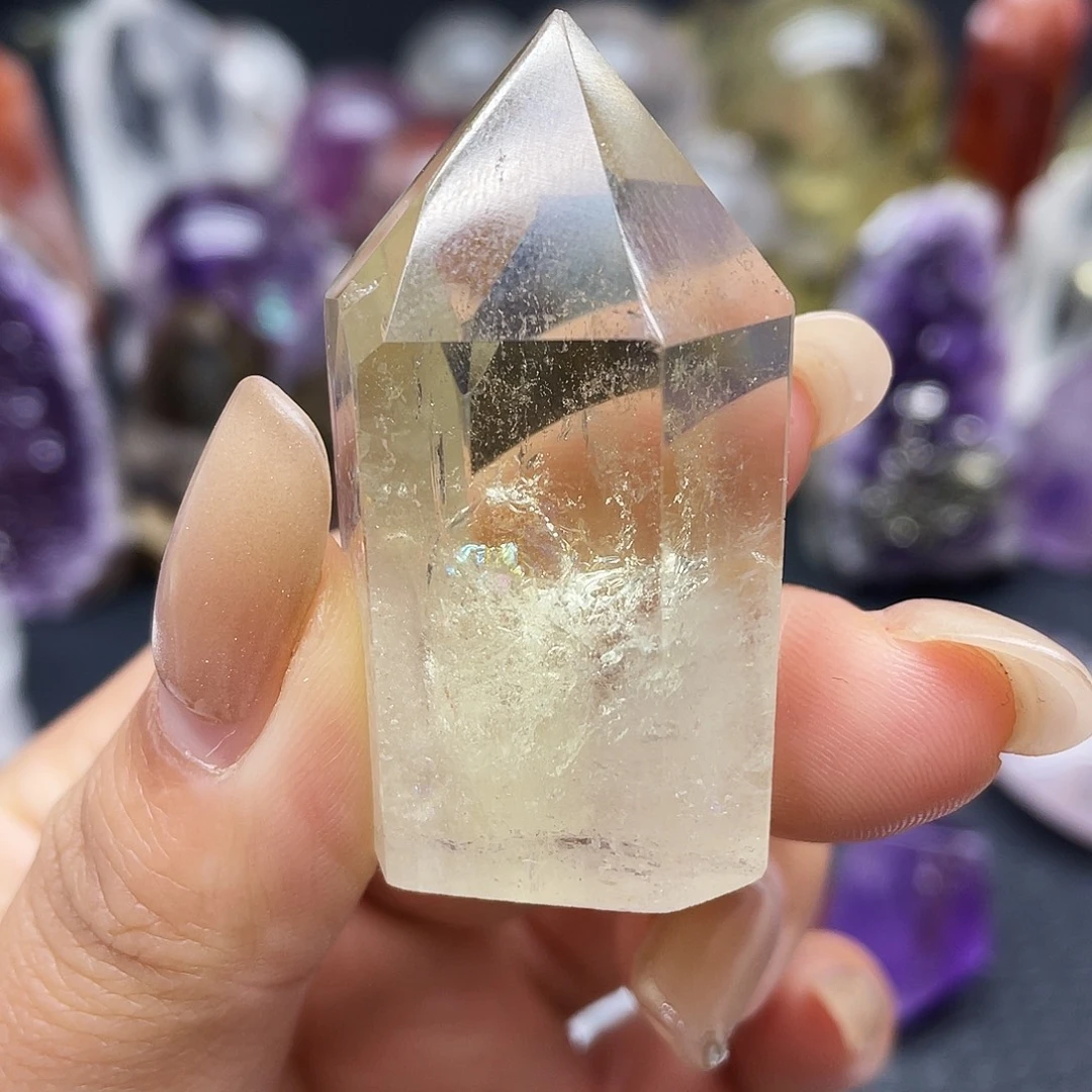 水晶珠宝半成品未镶嵌53黄水晶柱子