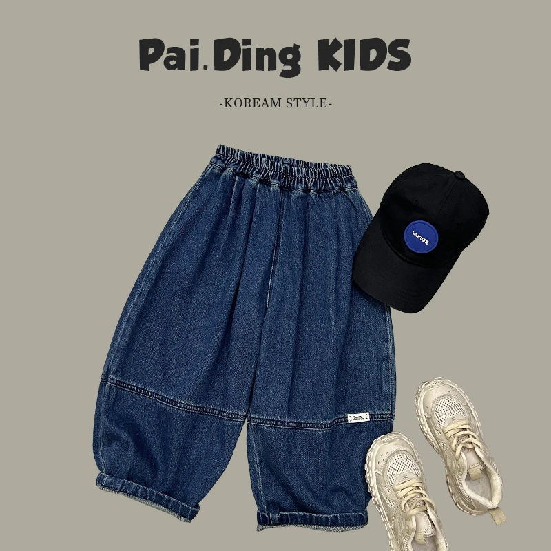 秋装儿童韩版个性贴标休闲宽松休闲经典牛仔裤SJ4328-CCCC