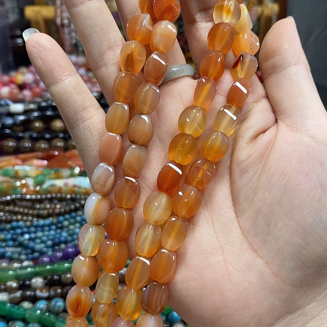 玛瑙/玉髓未镶嵌珠宝半成品盐源玛瑙扭珠一条卡8*12mm