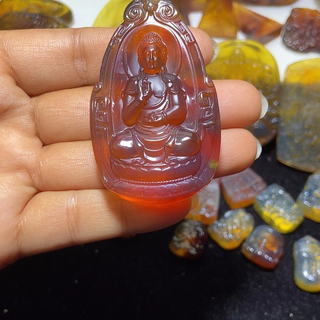 琥珀未镶嵌颈饰缅甸天然琥珀吊坠