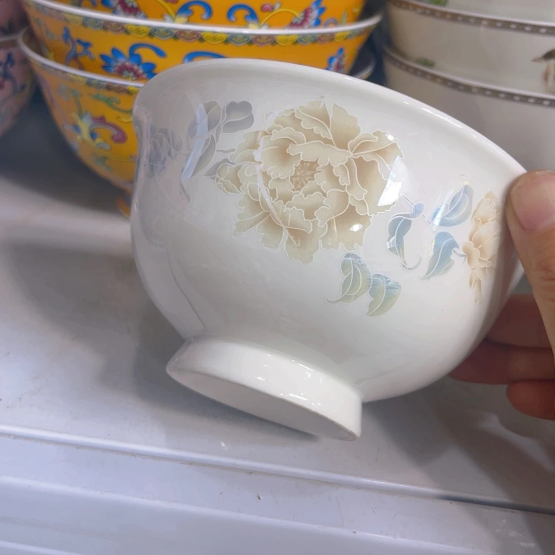 瓷片清雅五寸碗十个