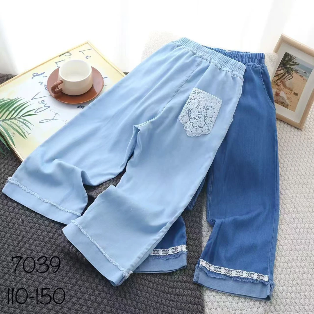 【淼淼妈】儿童夏季牛仔直筒裤7039