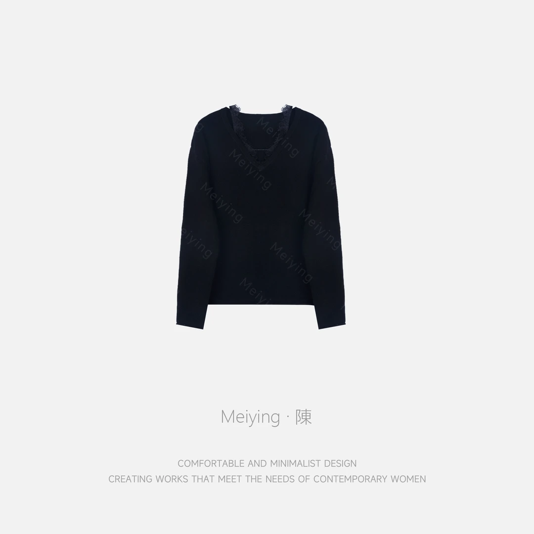 Meiying-“月半弯”天丝羊毛混纺U领毛衫YA5QM005