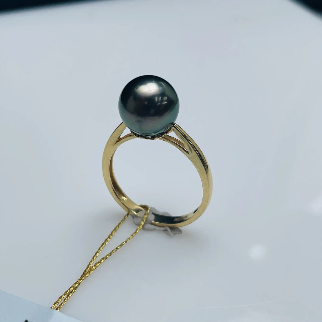 海水大溪地18K戒指炫彩色9-10mm